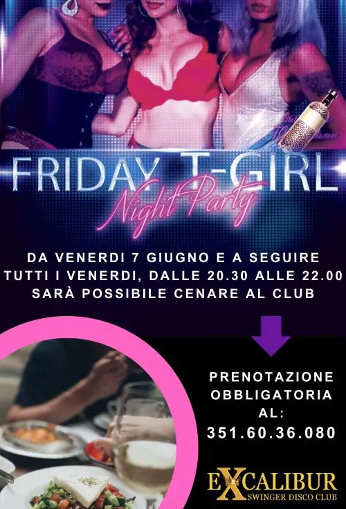 Swinger club prive event Friday T-GIRL Party Night